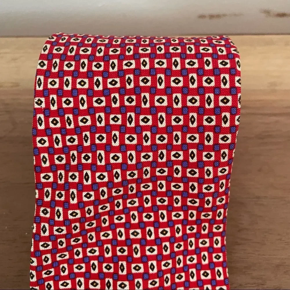 Lauren Ralph Lauren tie  mens red checked 100% silk tie